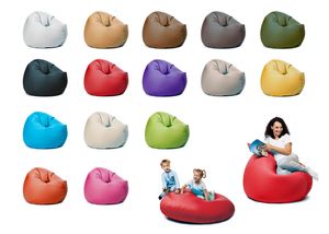 sunnypillow XL Sitzsack mit Styropor Füllung 100 cm Durchmesser 2-in-1 Funktionen zum Sitzen und Liegen Outdoor & Indoor für Kinder & Erwachsene viele Farben und Größen zur Auswahl Rot