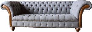 Chesterfield látka pohovka luxusná pohovka čalúnenie gauč sedadlo sivá textilné nové Chesterfield látka pohovka luxusná pohovka čalúnenie gauč sedadlo sivá textilné nové