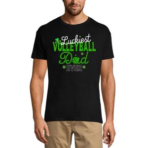 Herren Grafik T-Shirt Der glücklichste Volleyball-Vater aller Zeiten – Luckiest Volleyball Dad Ever – Öko-Verantwortlich Vintage Jahrgang Kurzarm