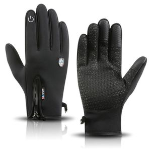 Touchscreen Handschuhe Herren Damen Winter Thermo Wasserdicht Fahrradhandschuhe Skihandschuhe, Schwarz, XL