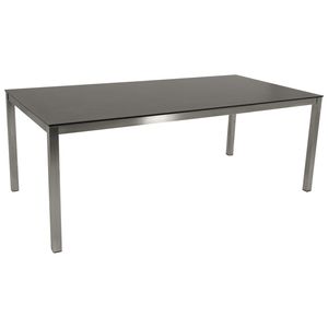 DEGAMO Gartentisch SYDNEY 200x100cm Edelstahl gebürstet Keramikoptik wetterfest