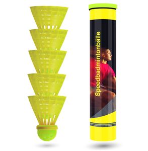 Sportyfits® 10X Speedbadminton Federbälle schnell gelb Badmintonbälle für Training & Wettkampf Badminton - Feder Ball/Bälle Federball für Outdoor & Indoor