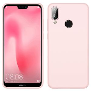 Pouzdro Huawei P20 Lite, tekuté silikonové pouzdro odolné proti nárazům a poškrábání ochranné pouzdro pro Huawei P20 Lite růžový
