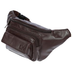 Große echt Leder Bauchtasche mit RFID Schutz Hüfttasche Herren Damen Waist Bag  Braun