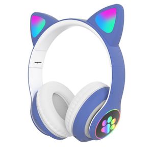 Słuchawki Dla Dzieci Bluetooth Led / Kocie Uszy, Blue / Niebieski