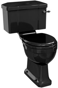 Casa Padrino Luxus Jugendstil WC mit Spülkasten 52 x 73 x H. 78 cm - Verschiedene Farben - Badezimmer Möbel - Luxus Qualität, Farbe:schwarz