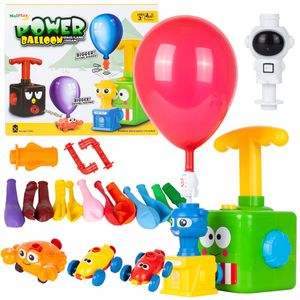 MalPlay Dětská hračka s balónky | Žabka | Hračka na setrvačník | Kreativní hračka | 12 balónků a 2 autíčka | Dárek pro děti od 3 let