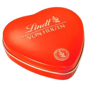 Lindt Von Herzen čokoládová zmes v kovovej srdiečkovej plechovke 30g