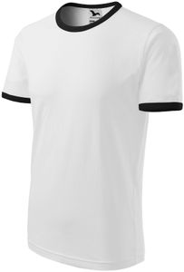Uni kontrast T-Shirt - Farbe: weiß - Größe: S