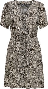 ONLY Legeres Mini Kleid Design Muster Blusenkleid Kurzarm Größe: M