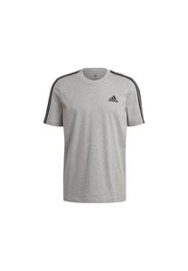 adidas T shirt Herren Rundhals im 3 Streifen Design, Größe:M, Farbe:Grau