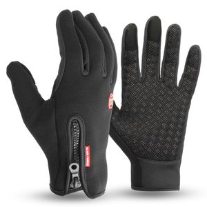 Touchscreen Handschuhe, Uni Sporthandschuhe Handschuhfutter Outdoor Laufhandschuhe Warme Winddichte Winterhandschuhe, Schwarz, XL