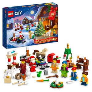 LEGO 60352 City Adventskalender 2022 Weihnachtsspielzeug mit Weihnachtsmann-Minifigur und festlicher Spielmatte, frühzeitiges Geschenk zu Weihnachten für Kinder