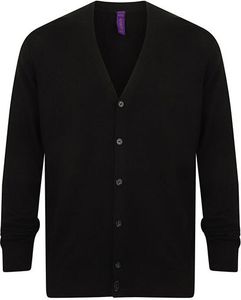 Henbury H722 | MenŽs V Button Cardigan - Farbe: Black - Größe: XXL