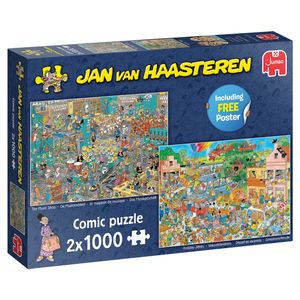 Jumbo 20049 Jan van Haasteren Musikgeschäft & Urlaubsvorfreude 2x1000 Teile Puzzle