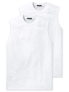 Schiesser Tank-top unterhemd unterzieh-shirt ärmellos 2er-Pack Essentials weiss XXL (Herren)