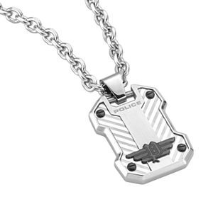 Police Halskette Dog-Tag Edelstahl Kette mit Anhänger PJ26324PSS.01