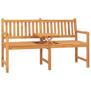 vidaXL 3-Sitzer Gartenbank mit Tisch 150 cm Teak Massivholz