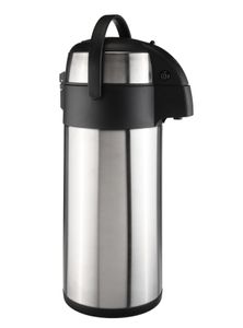 Airpot Pumpkanne aus Edelstahl - 5 Liter - Isolierkanne für heiße und kalte Getränke - Thermo Kaffee Tee Kanne drehbar auslaufsicher