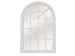Wandspiegel Fensterspiegel - Eukalyptusholz - 120 x 80 cm - Weiß - MONTESQUIEU