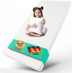 Alavya Home® Kindermatratze 90 x 200 cm COZY Optional mit Bettlaken Kaltschaummatratze 200x90 Weiß - ohne Spannbettlaken