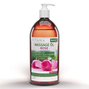 Kitama Aroma Massageöl Rose 1-Liter 1L I Pflegendes Körperöl für Massagen I Aroma-Öl für Massage, Thai-Massage & Spa