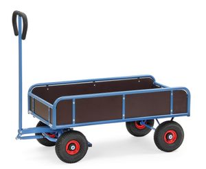 Fetra Handwagen mit 4 Wänden Luftbereifung 1145x645 mm Ladefläche, 400kg Tragkraft