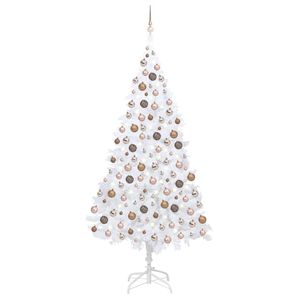 Möbel Künstlicher Weihnachtsbaum mit Beleuchtung & Kugeln Weiß 240 cm - Weihnachtsgirlanden 3077629