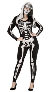 Halloween Skelett Kostüm für Damen Gr. M - L, Größe:L