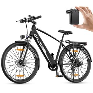 27,5''  e-Bike, ElektrofahrradTrekkingrad e-City Citybik Fahrrad Qekud 27M204 mit 36V 12,5Ah Lithium Batterie für große Reichweite Schwarz