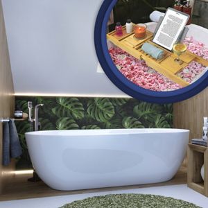 BADLAND Freistehende Badewanne Patra 170x80 Acryl mit Badewannenablage Badewannentablet Bambus Holzablage & Ablauf VIEGA Klick-Klack GRATIS! BADLAND Freistehende Badewanne Patra 170x80 Acryl mit Badewannenablage Badewannentablet Bambus Holzablage & Ablauf VIEGA Klick-Klack GRATIS!