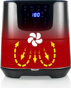 Princess Digitaler Aerofryer Deluxe XXL 5,5 L 1700 W Schwarz Silbern