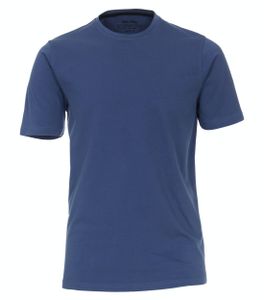REDMOND Herren T-Shirt Kurzarm Rundhals Regular Fit 100% Baumwolle Jersey uni Blau XXL