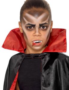 Schminkset Vampir für Kinder Halloween Make-up 6-teilig schwarz-weiss