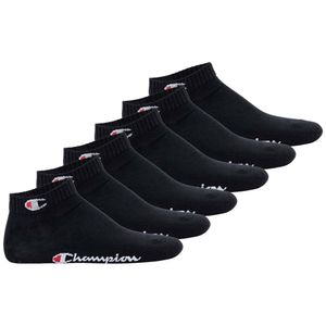 Champion Unisex Socken, 6er Pack - Quarter Socken, Basic, Logo Schwarz EU 39-42