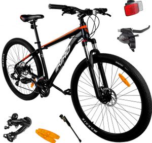 Maltrack 29 palcový horský bicykel MTB TRIAD, hliníkový rám 18", 21 rýchlostí Shimano, pre ženy mužov, stojan, čierny