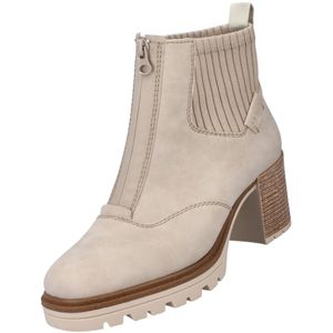 Rieker Damen Stiefelette Profilsohle Blockabsatz Reißverschluss Elastikschaft Y9050, Größe:39 EU, Farbe:Beige