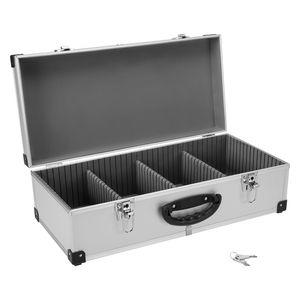 DJ CD-Koffer Alukoffer Aluminiumbox DJ Case Box + Schlüssel  - für 80 CDs silber | Silber