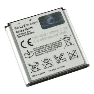 náhradní baterie Sony Ericsson BST-38 s kapacitou 930 mAh