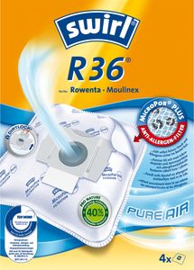 Swirl R 36 MicroPor Plus Staubsaugerbeutel für Rowenta und Moulinex Staubsauger | Dauerhaft hohe Saugleistung | Anti-Allergen-Filter | 4 Stück