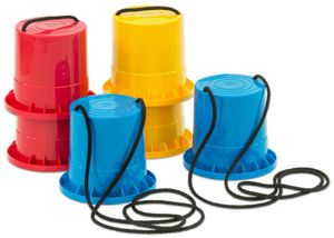 Betzold Sport - Topfstelzen-Set 3 Paar Kinderstelzen Kunststoff Becher-Stelzen Laufstelzen