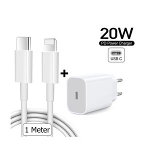 20W Schnellladegerät + 1 Meter USB-C Kabel für Original iPhone 11 / 12 / 13 / Pro / Max Ladegerät Netzteil Adapter