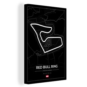 OneMillionCanvasses® Malba na plátně Nástěnná malba na plátně - F1 - Závodní okruh - Red Bull Ring - Rakousko - Okruh - Černá barva - 40x60cm