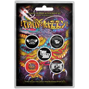 Thin Lizzy - Anstecker-Set "Chinatown" 5er-Pack - Kunststoff, Metall RO5146 (Einheitsgröße) (Bunt)