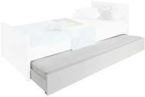 Konsimo Bettschublade zeitloses Design "FARGE", Weiß, laminierte Möbelplatte, Elegant, 199x21x98 cm