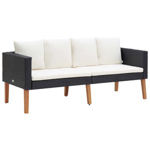Gartensofa Poly Rattan Schwarz Sofa Lounge Couch Gartenmöbel 1/2/3er