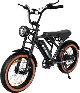 RCB Elektrisches Mountainbike für Erwachsene, maximal 50 km (25km im Elektromodus), 48V/ 15Ah herausnehmbare Batterie, vordere Federung 20" E-Bikes für Erwachsene, 7-Gang 250w 25km/h