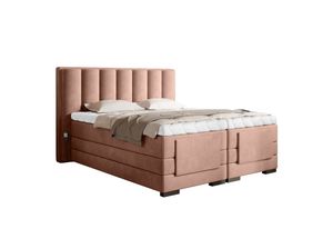 Veros Boxspringbett mit Motor 140 - 180 cm Boxbett Rosa (Samt)