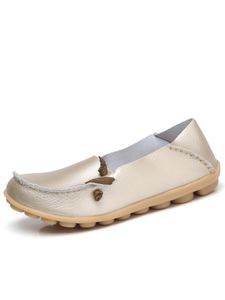 Damen Klassische Loafer Mode Freizeitschuhe Mokassins Leichte Slip On Komfort Flats Arbeit Gold,Größe:EU 43