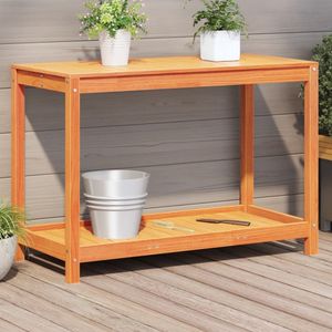 Möbel Pflanztisch mit Ablage Wachsbraun 108x50x75cm Massivholz Kiefer CL0000275495